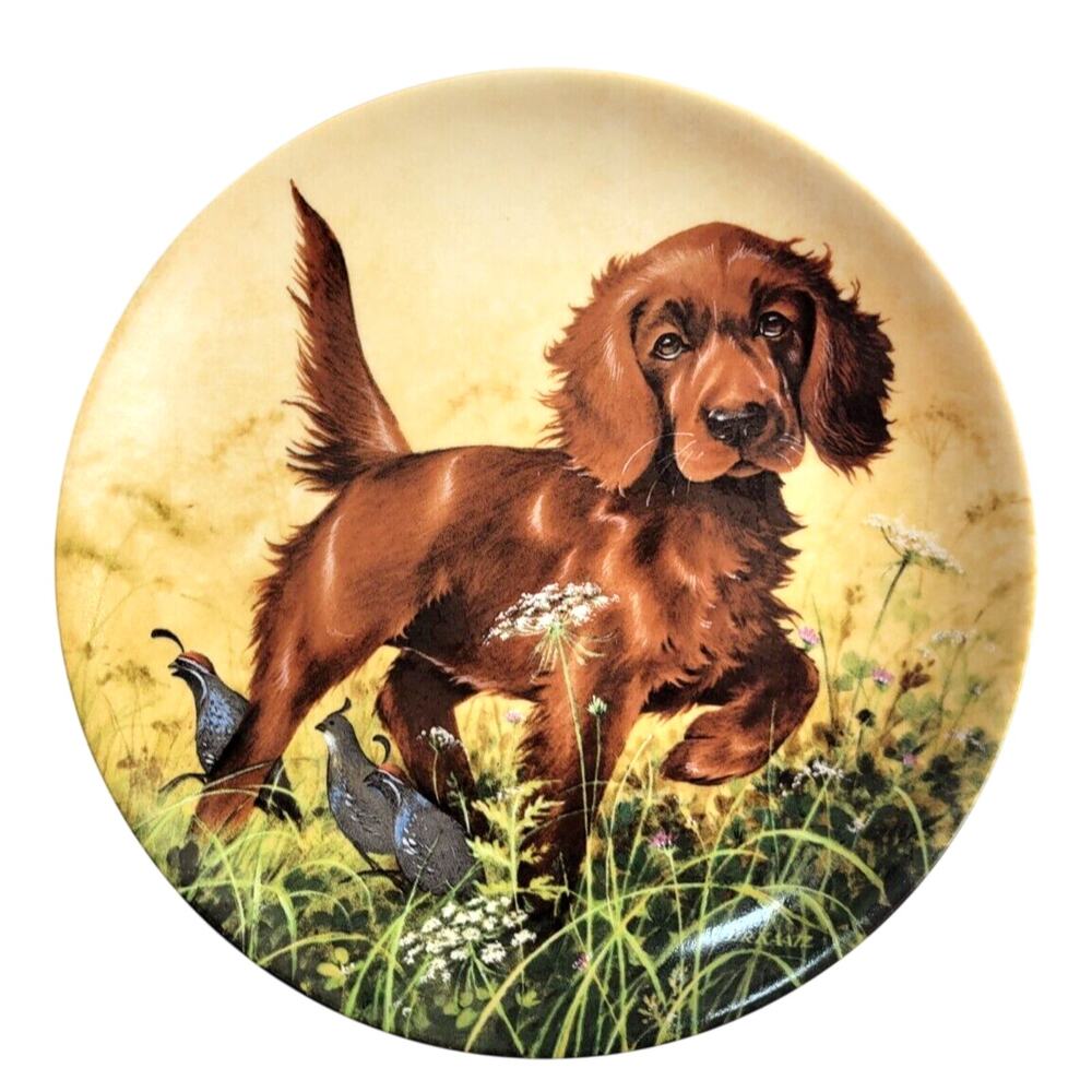 Vtg 1988 E. Knowles Missing the Point Setter puppy Lynn Kaatz 8.5" w/ Box #3296A